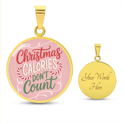Christmas Calories Don't Count – Luxury Graphic Circle Necklace