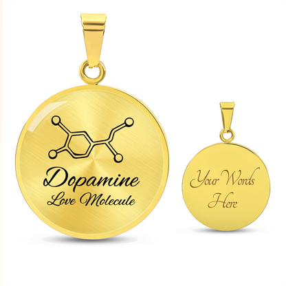Dopamine Love Molecule Circle Necklace – Meaningful Science-Inspired Pendant Gift for Love, Connection & Joy