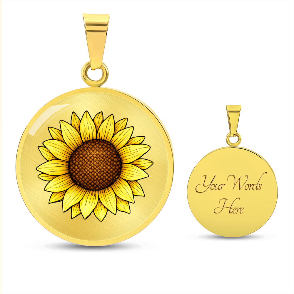 Sunflower Circle Necklace – A Symbol of Positivity, Strength & Everlasting Love