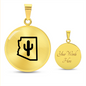 Arizona Cactus Necklace – Minimalist Arizona State Pendant Gift for Desert & Southwest Lovers
