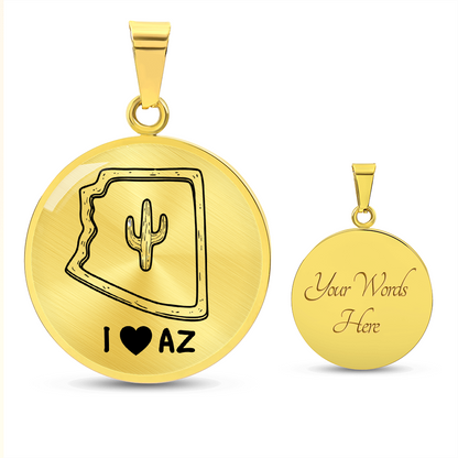 Arizona State Necklace – “I Will Never Desert You” Arizona Keepsake Pendant