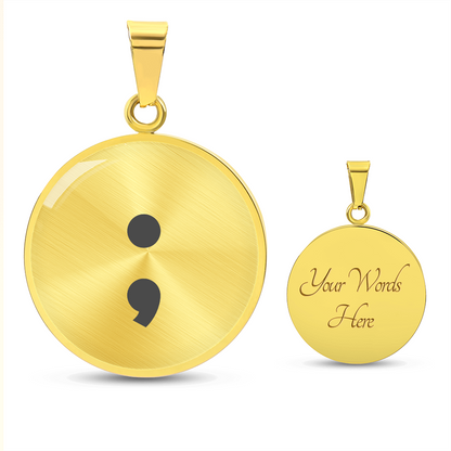 Semicolon Necklace – Inspirational Mental Health Awareness Jewelry | Meaningful Keepsake Gift for Her