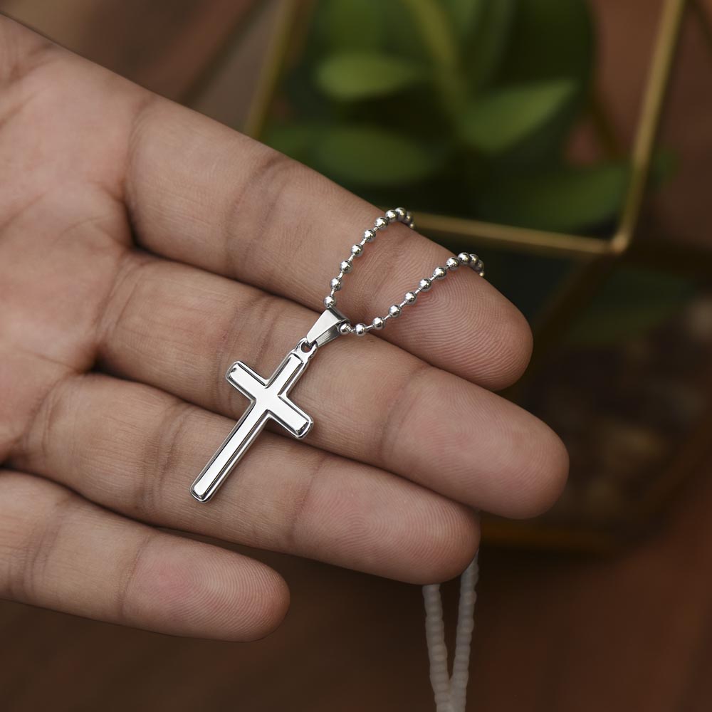 Conéctate con Dios – “WiFi Password: PRAYER” Artisan-Crafted Cross Necklace | Faith & Connection Jewelry Gift
