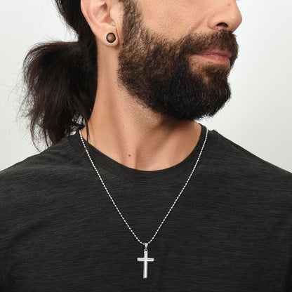 "If You Have Time to Worry, You Have Time to Pray" – Artisan-Crafted Cross Necklace with Ball Chain
