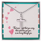 “That Same Heart” artisan cross necklace with inspirational message about God’s love