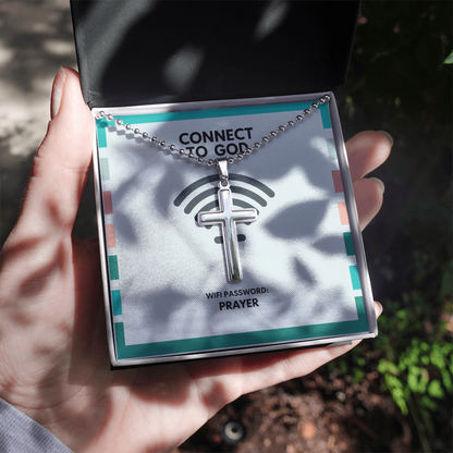 Minimalist faith necklace styled for men and women