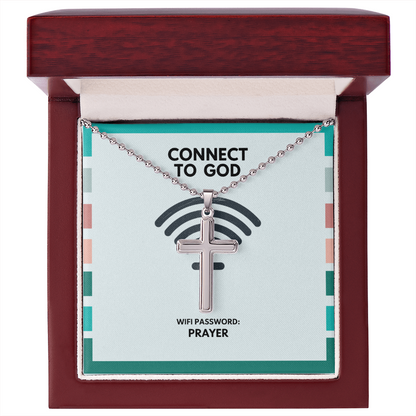 Close-up of artisan-crafted cross design with polished finish