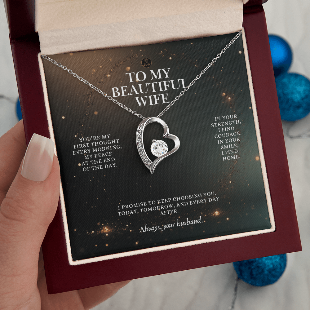 To My Beautiful Wife Forever Love Necklace – Romantic Gift from Husband