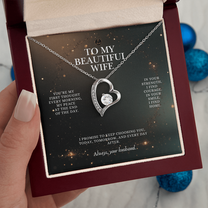 To My Beautiful Wife Forever Love Necklace – Romantic Gift from Husband