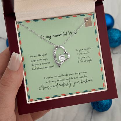 To My Beautiful Wife – Always & Endlessly Forever Love Necklace
