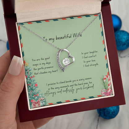 To My Beautiful Wife – Christmas Forever Love Necklace (Holiday Edition)