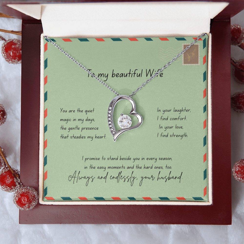 To My Beautiful Wife – Always & Endlessly Forever Love Necklace