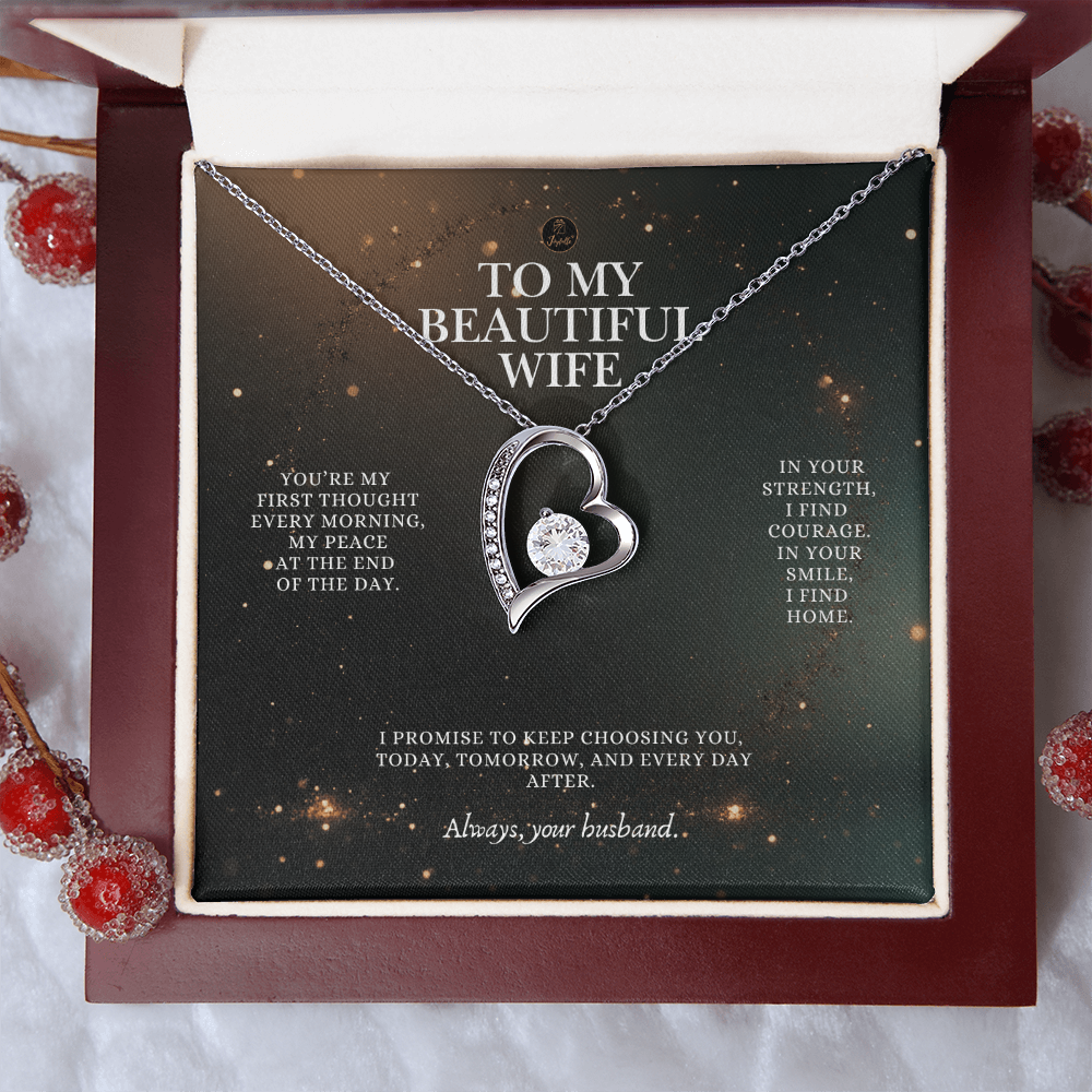To My Beautiful Wife Forever Love Necklace – Romantic Gift from Husband