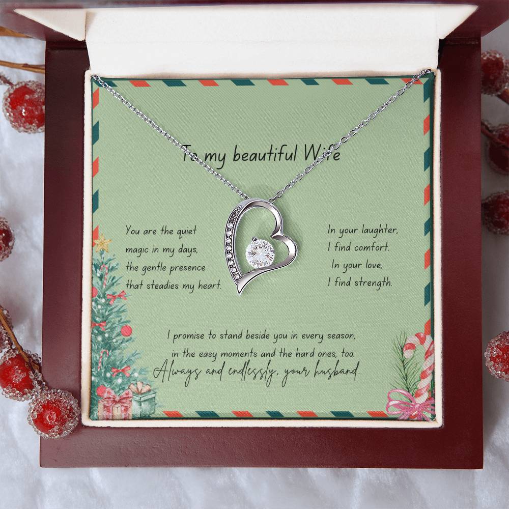 To My Beautiful Wife – Christmas Forever Love Necklace (Holiday Edition)