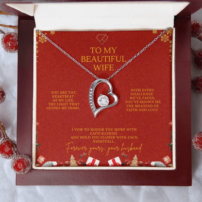 To My Beautiful Wife – Christmas Forever Love Necklace (Holiday Edition)