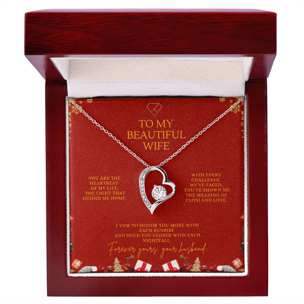 To My Beautiful Wife – Christmas Forever Love Necklace (Holiday Edition)