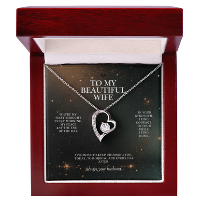 To My Beautiful Wife Forever Love Necklace – Romantic Gift from Husband