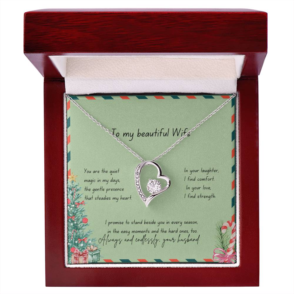 To My Beautiful Wife – Christmas Forever Love Necklace (Holiday Edition)