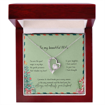 To My Beautiful Wife – Christmas Forever Love Necklace (Holiday Edition)