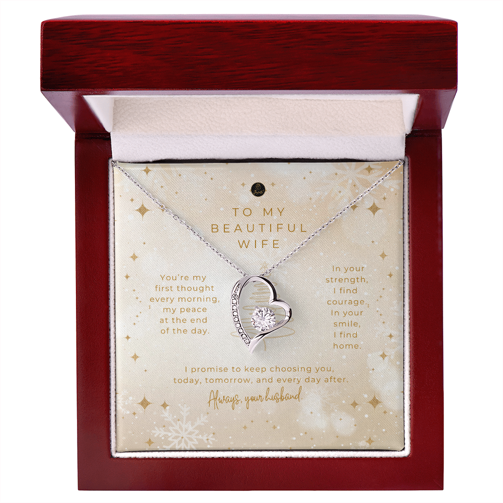 To My Beautiful Wife – Christmas Forever Love Necklace (Holiday Edition)