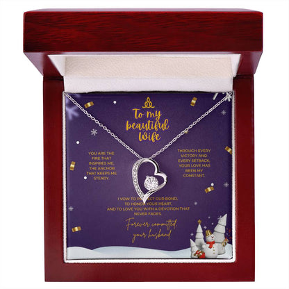 To My Beautiful Wife – Christmas Forever Love Necklace (Holiday Edition)