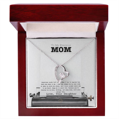 Forever Love Necklace for Mom – “To My Precious Mom” Message Card | Sentimental Gift From Daughter | Mother's Day, Birthday & Christmas Jewelry