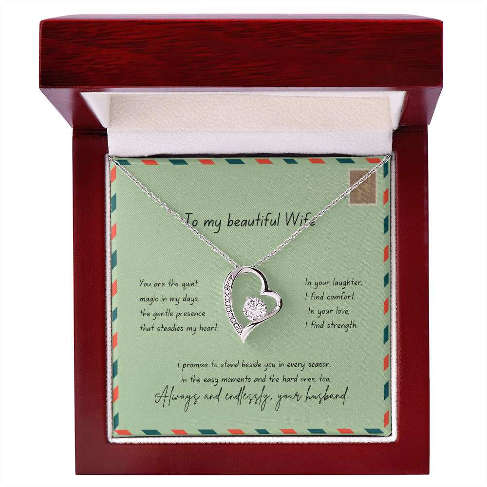 To My Beautiful Wife – Always & Endlessly Forever Love Necklace