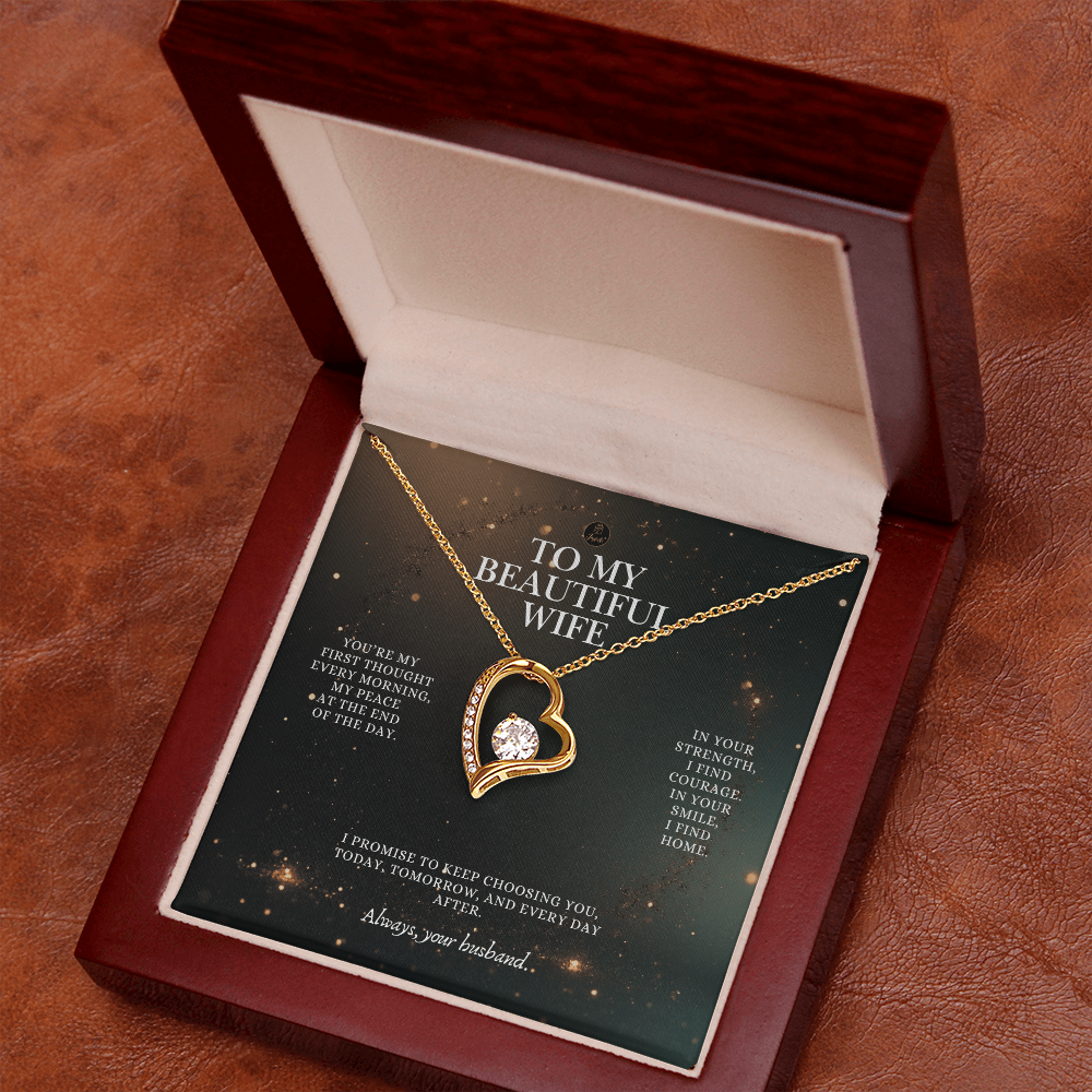 To My Beautiful Wife Forever Love Necklace – Romantic Gift from Husband