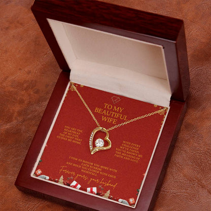 To My Beautiful Wife – Christmas Forever Love Necklace (Holiday Edition)