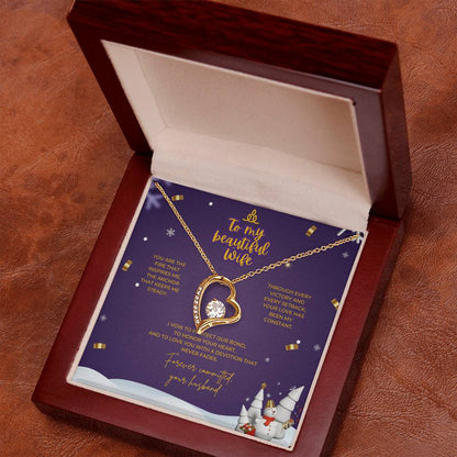 To My Beautiful Wife – Christmas Forever Love Necklace (Holiday Edition)