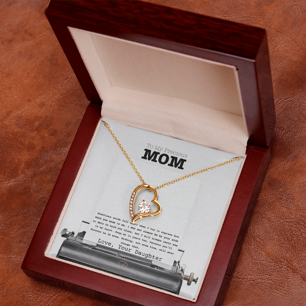 Forever Love Necklace for Mom – “To My Precious Mom” Message Card | Sentimental Gift From Daughter | Mother's Day, Birthday & Christmas Jewelry