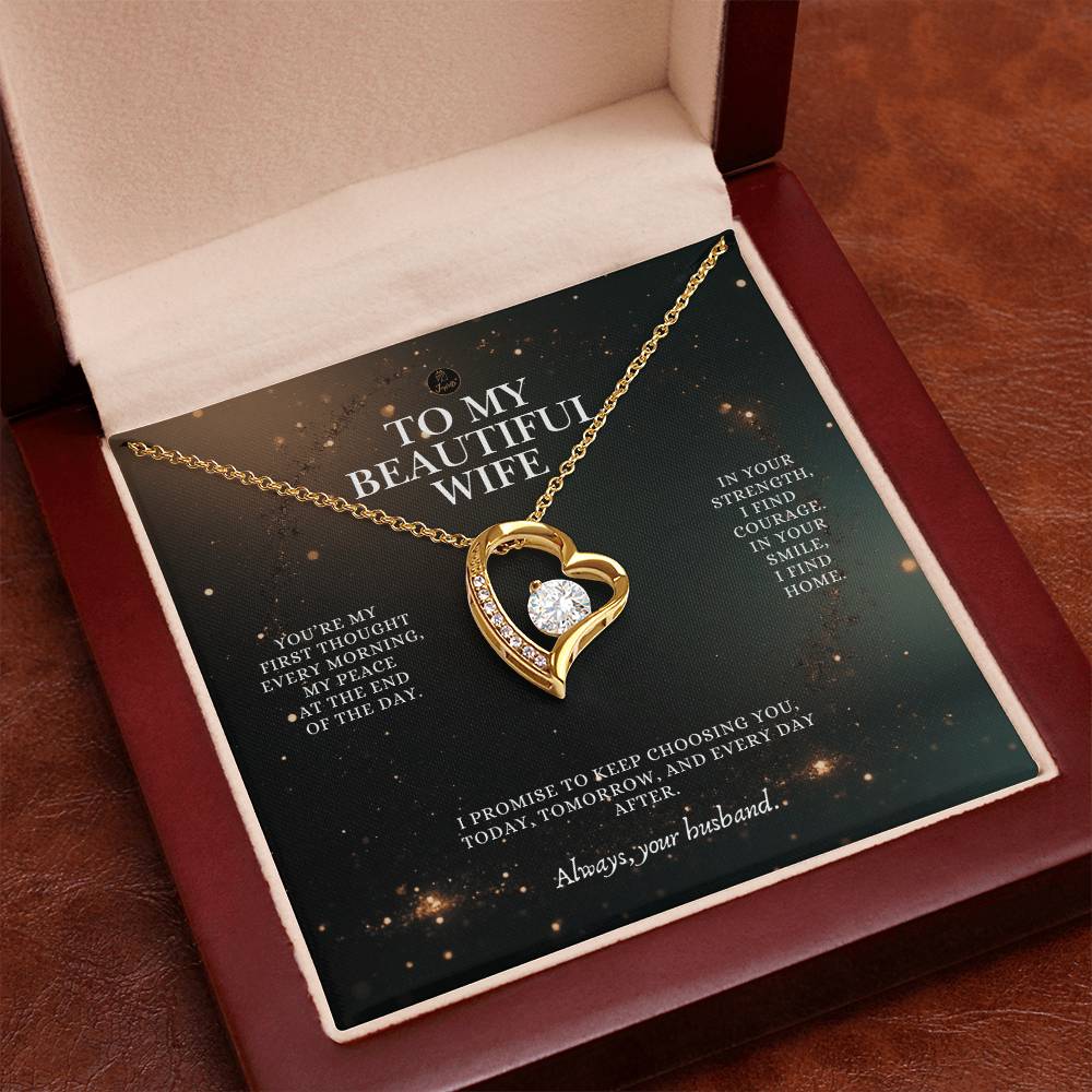 To My Beautiful Wife Forever Love Necklace – Romantic Gift from Husband