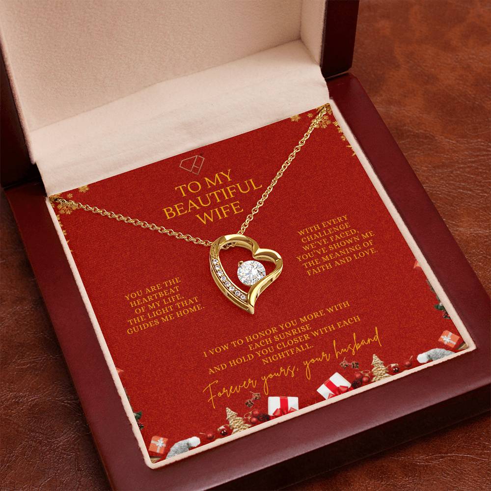 To My Beautiful Wife – Christmas Forever Love Necklace (Holiday Edition)