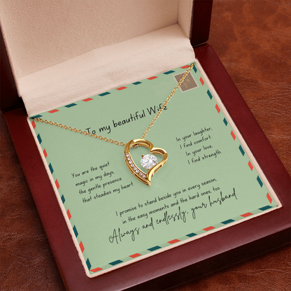 To My Beautiful Wife – Always & Endlessly Forever Love Necklace