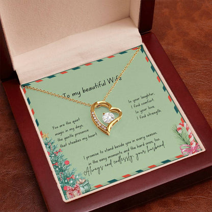 To My Beautiful Wife – Christmas Forever Love Necklace (Holiday Edition)