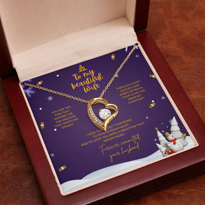 To My Beautiful Wife – Christmas Forever Love Necklace (Holiday Edition)