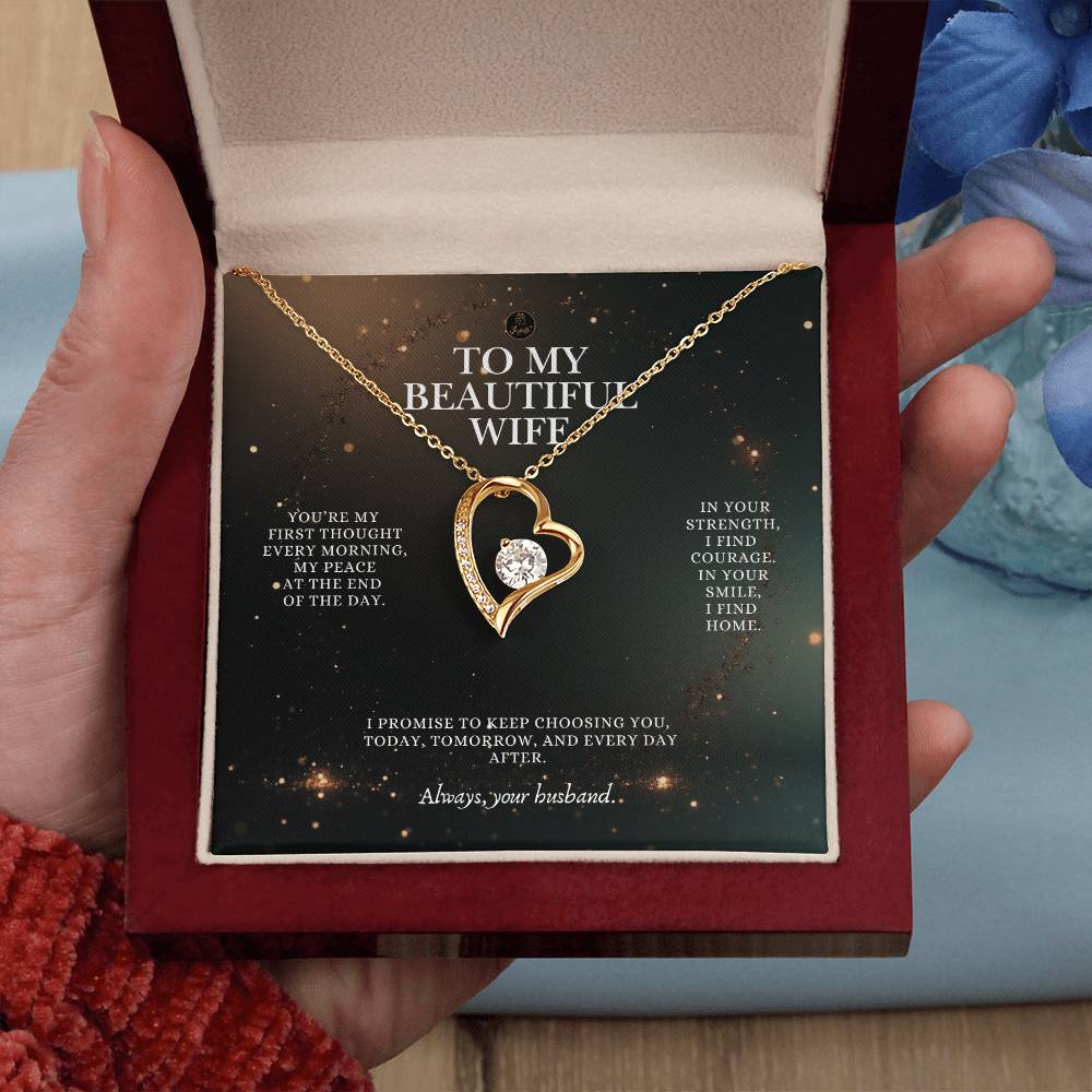To My Beautiful Wife Forever Love Necklace – Romantic Gift from Husband