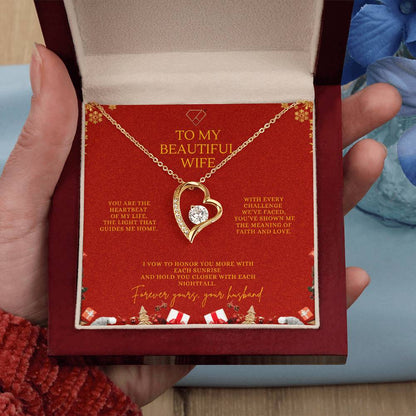 To My Beautiful Wife – Christmas Forever Love Necklace (Holiday Edition)