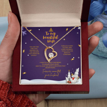 To My Beautiful Wife – Christmas Forever Love Necklace (Holiday Edition)
