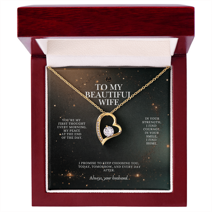 To My Beautiful Wife Forever Love Necklace – Romantic Gift from Husband