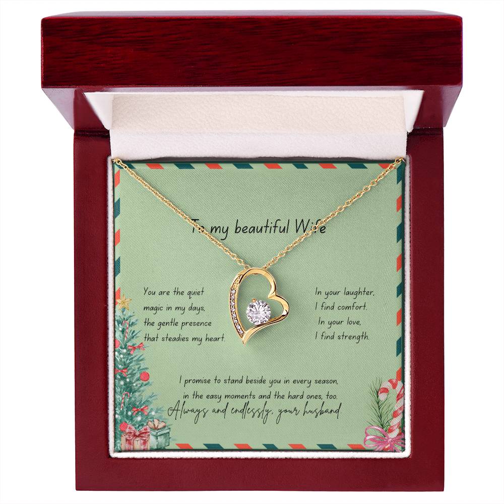 To My Beautiful Wife – Christmas Forever Love Necklace (Holiday Edition)