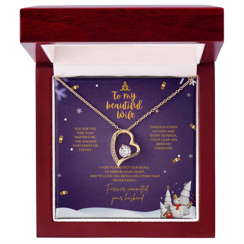 To My Beautiful Wife – Christmas Forever Love Necklace (Holiday Edition)