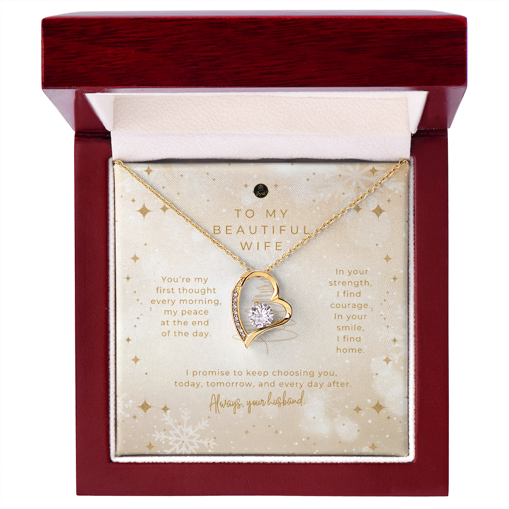 To My Beautiful Wife – Christmas Forever Love Necklace (Holiday Edition)