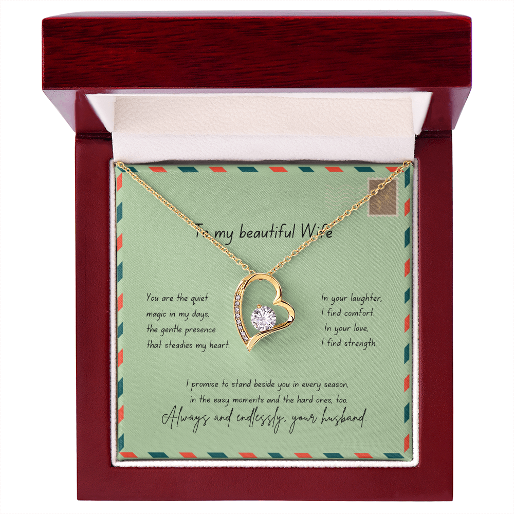 To My Beautiful Wife – Always & Endlessly Forever Love Necklace