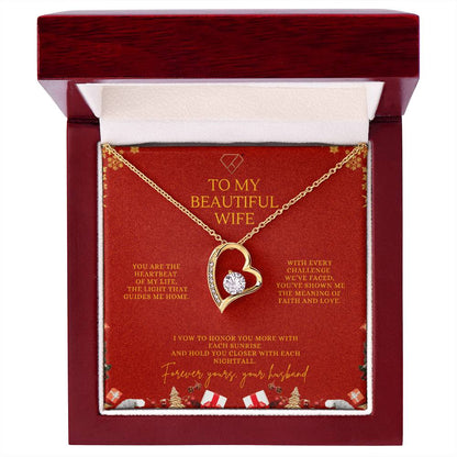 To My Beautiful Wife – Christmas Forever Love Necklace (Holiday Edition)