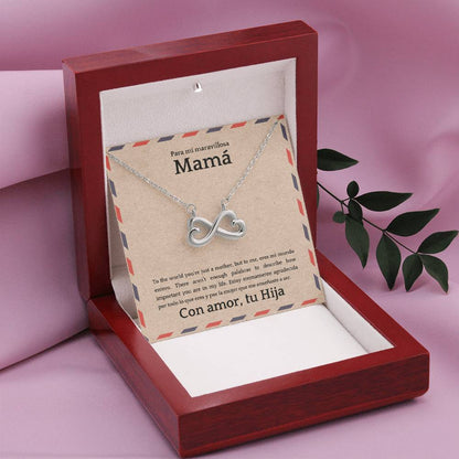 Endless Love Necklace for Mom – Spanglish “Para mi maravillosa Mamá” Message Card | Latina Mother's Gift From Daughter | Mother's Day, Birthday & Christmas Jewelry