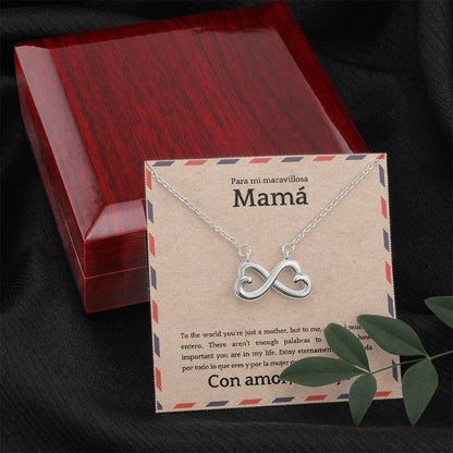 Endless Love Necklace for Mom – Spanglish “Para mi maravillosa Mamá” Message Card | Latina Mother's Gift From Daughter | Mother's Day, Birthday & Christmas Jewelry