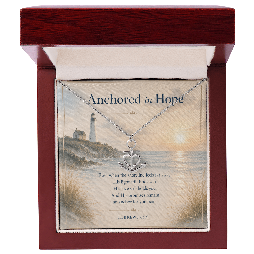 Anchored in Hope Christian Anchor Necklace | Encouragement Gift for Her