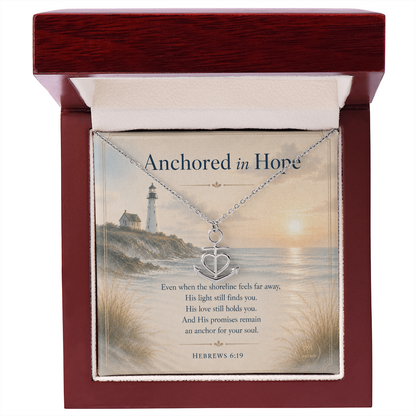 Anchored in Hope Christian Anchor Necklace | Encouragement Gift for Her