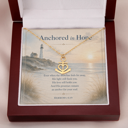 Anchored in Hope Christian Anchor Necklace | Encouragement Gift for Her